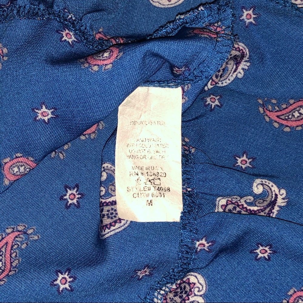 Blue Ruffle Blouse/Top - Picture 3 of 4